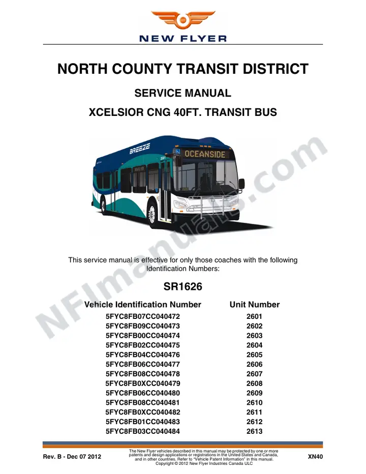 SR1626_SR1650 Service Manual, North County Transit District first-page preview