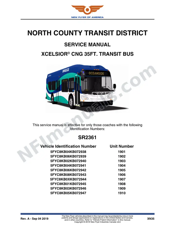 SR2361 Service Manual, North County Transit District first-page preview