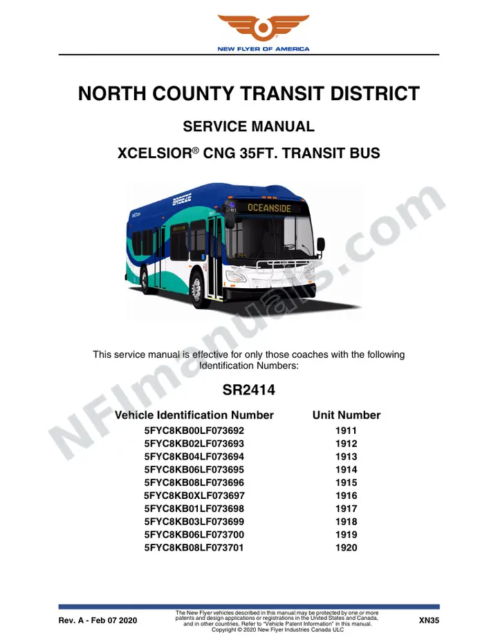 SR2414 Service Manual, North County Transit District first-page preview