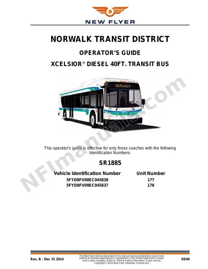 New Flyer XD40 Manual Package - Norwalk Transit District included manual preview