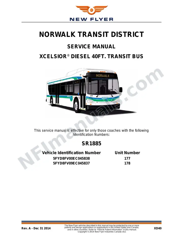 SR1885 Service Manual, Norwalk Transit District first-page preview