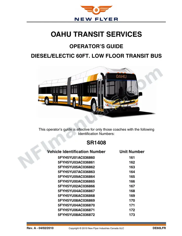 SR1408 Operator's Guide, Oahu Transit Services first-page preview