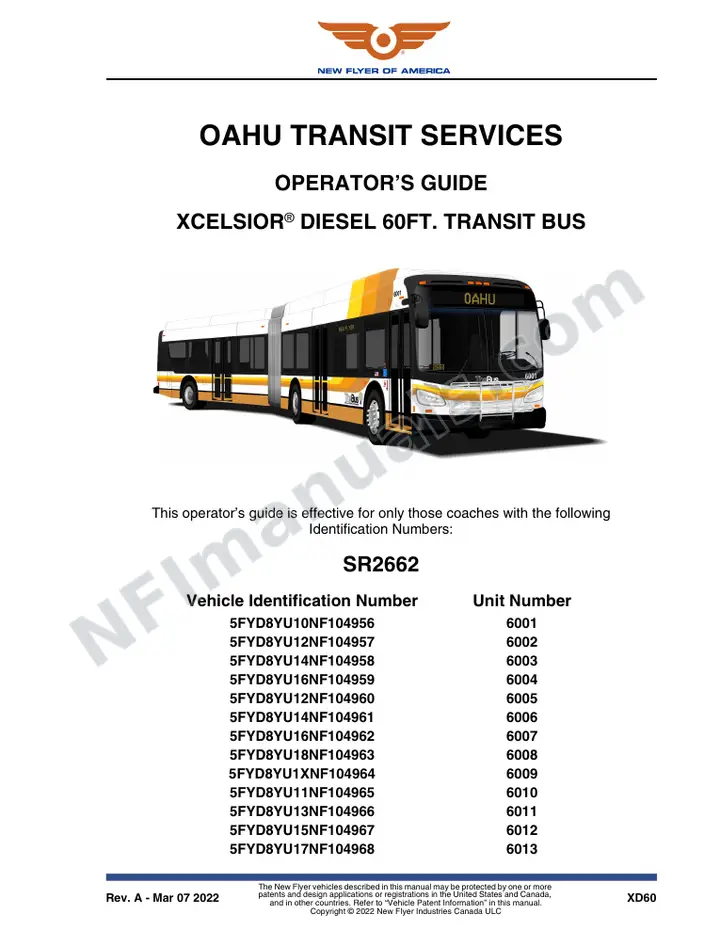 SR2662 Operator's Guide, Oahu Transit Services first-page preview