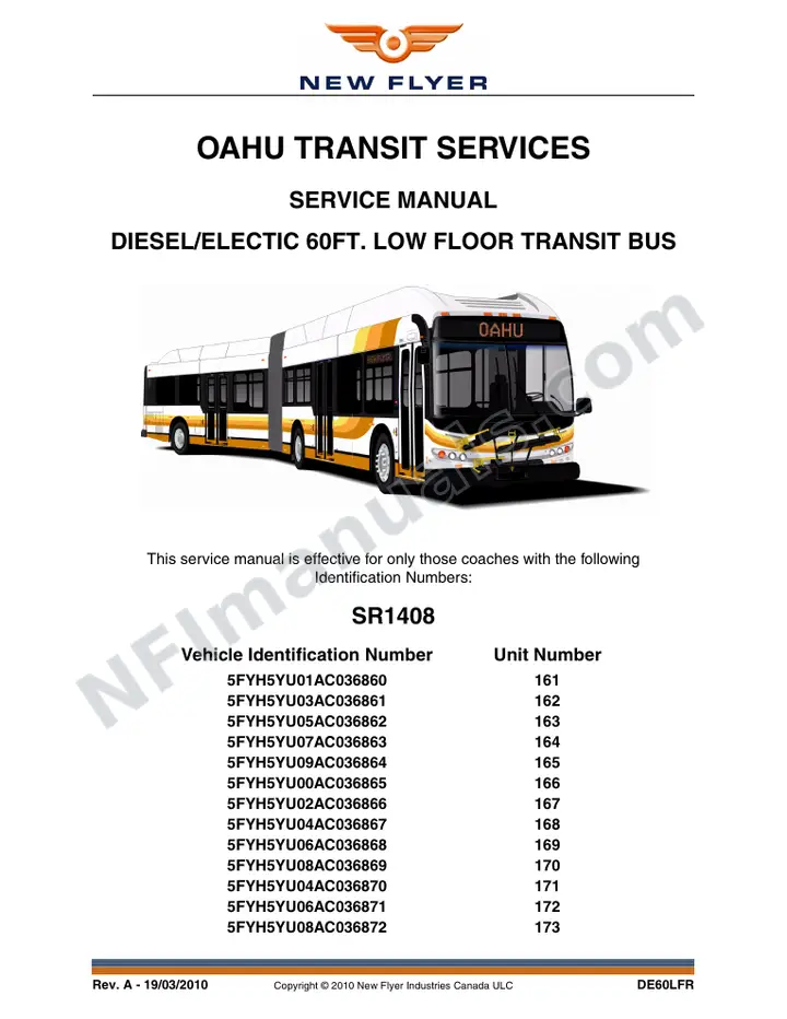 SR1408 Service Manual, Oahu Transit Services first-page preview
