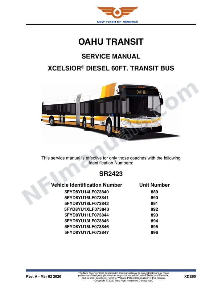 SR2423 Service Manual, Oahu Transit first-page preview