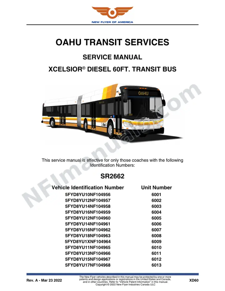 SR2662 Service Manual, Oahu Transit Services first-page preview