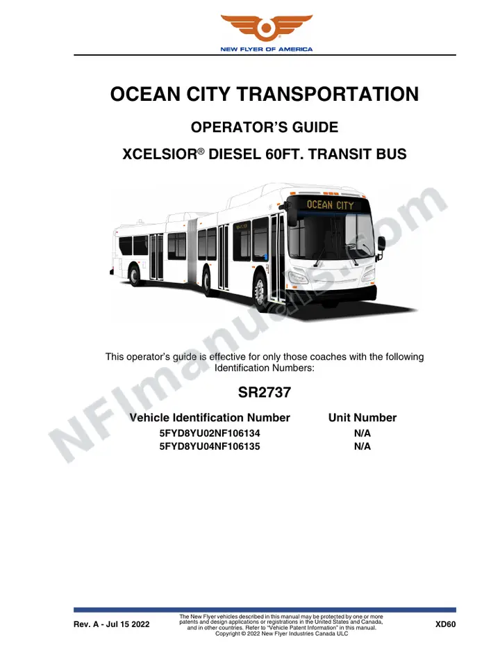 SR2737 Operator's Guide, Ocean City Transportation first-page preview