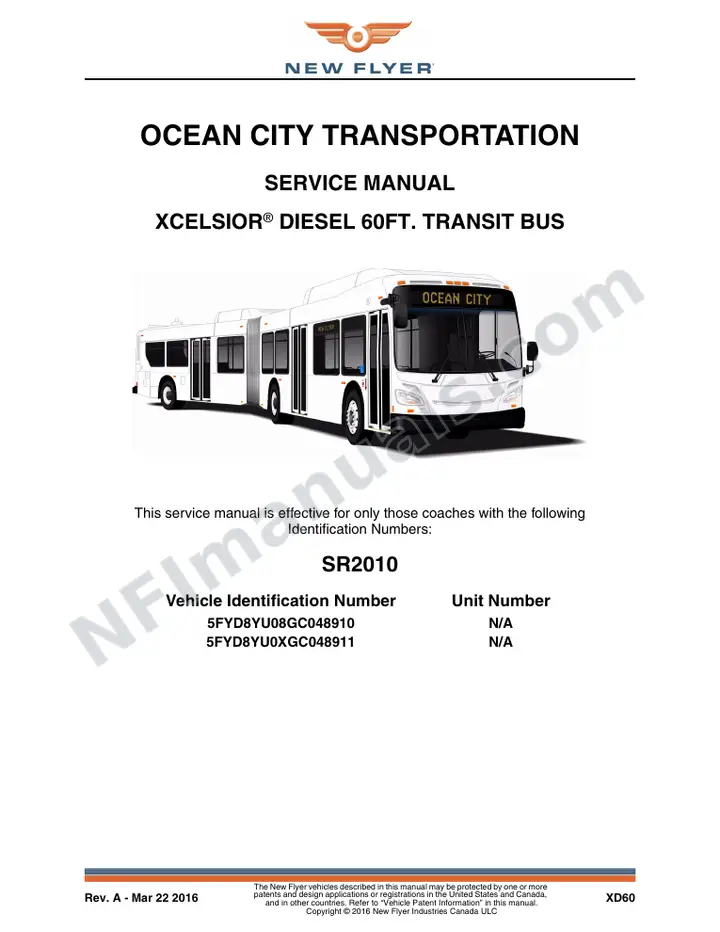 SR2010 Service Manual, Ocean City Transportation first-page preview