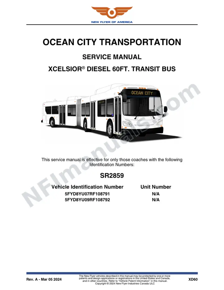 SR2859 Service Manual, Ocean City Transportation first-page preview