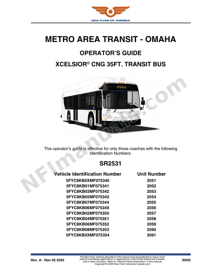 SR2531 Operator's Guide, Metro Area Transit - Omaha first-page preview
