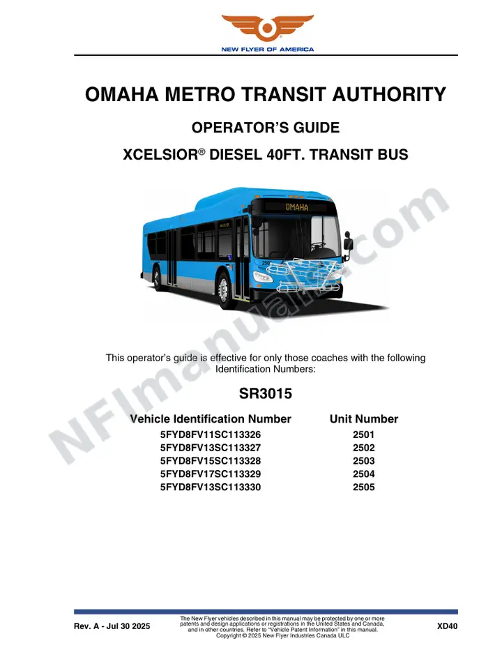 SR3015 Operator's Guide, Omaha Metro Transit Authority first-page preview