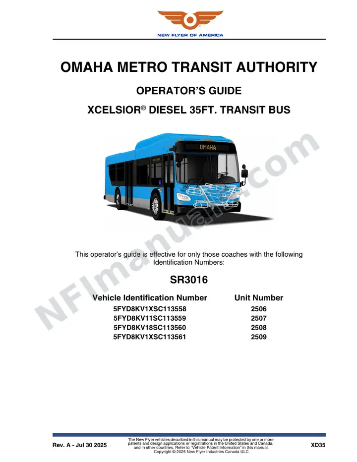 SR3016 Operator's Guide, Omaha Metro Transit Authority first-page preview