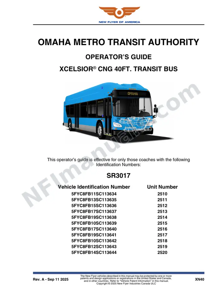 SR3017 Operator's Guide, Omaha Metro Transit Authority first-page preview