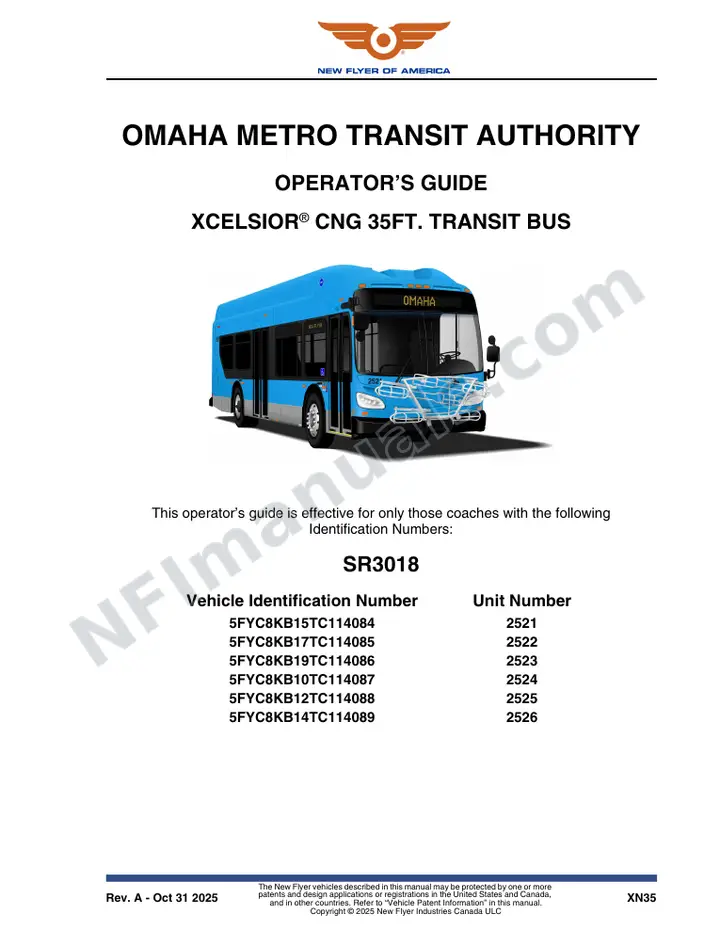 SR3018 Operator's Guide, Omaha Metro Transit Authority first-page preview