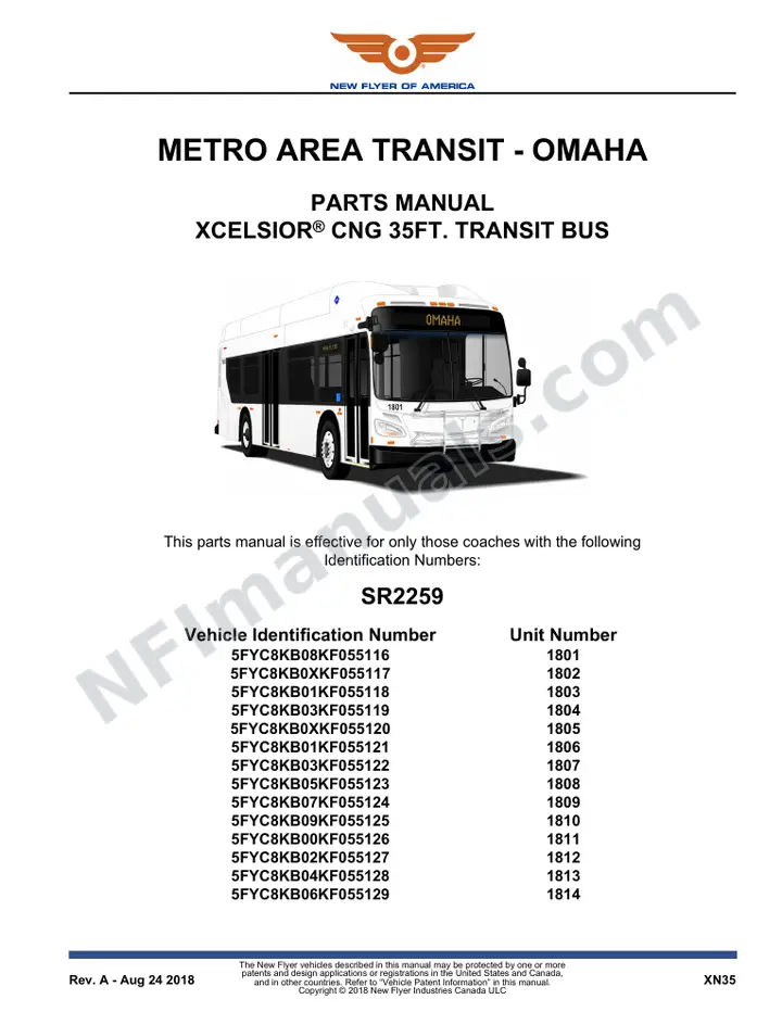 SR2259 Parts Manual, Metro Area Transit - Omaha first-page preview