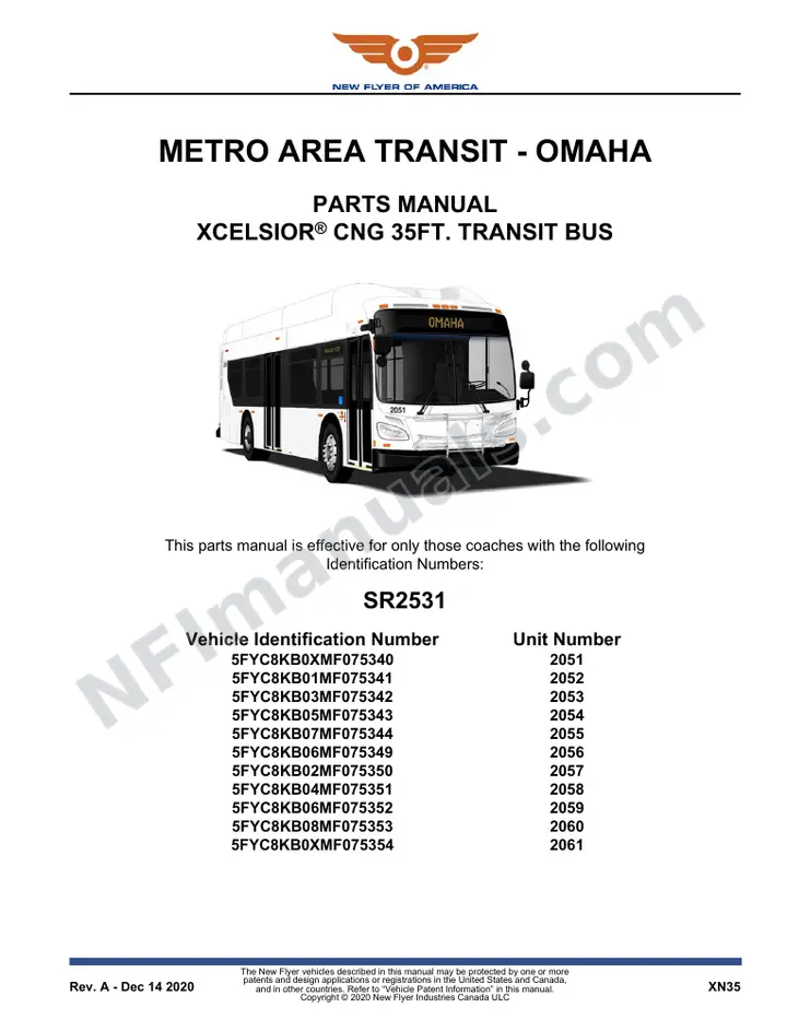 SR2531 Parts Manual, Metro Area Transit - Omaha first-page preview