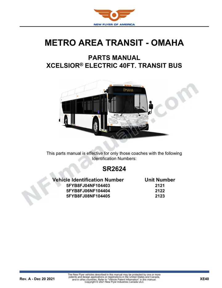 SR2624 Parts Manual, Metro Area Transit - Omaha first-page preview