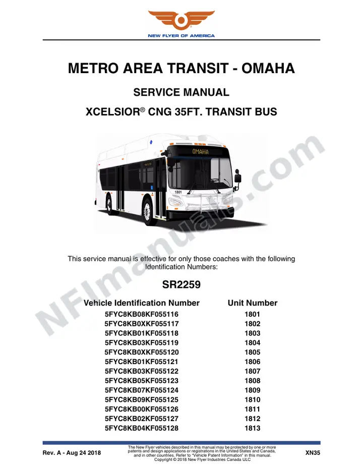 SR2259 Service Manual, Metro Area Transit- Omaha first-page preview