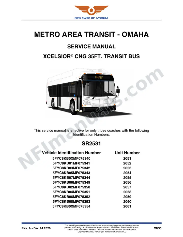 SR2531 Service Manual, Metro Area Transit - Omaha first-page preview