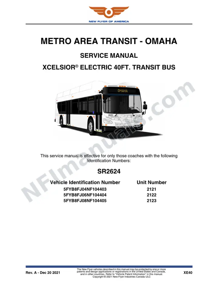 SR2624 Service Manual, Metro Area Transit - Omaha first-page preview