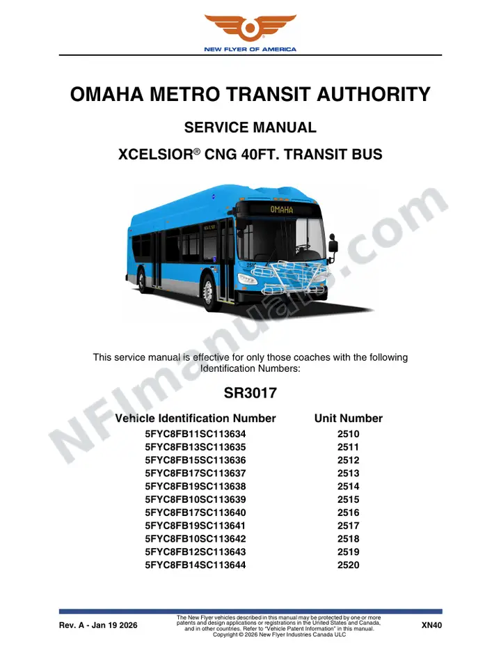 SR3017 Service Manual, Omaha Metro Transit Authority first-page preview
