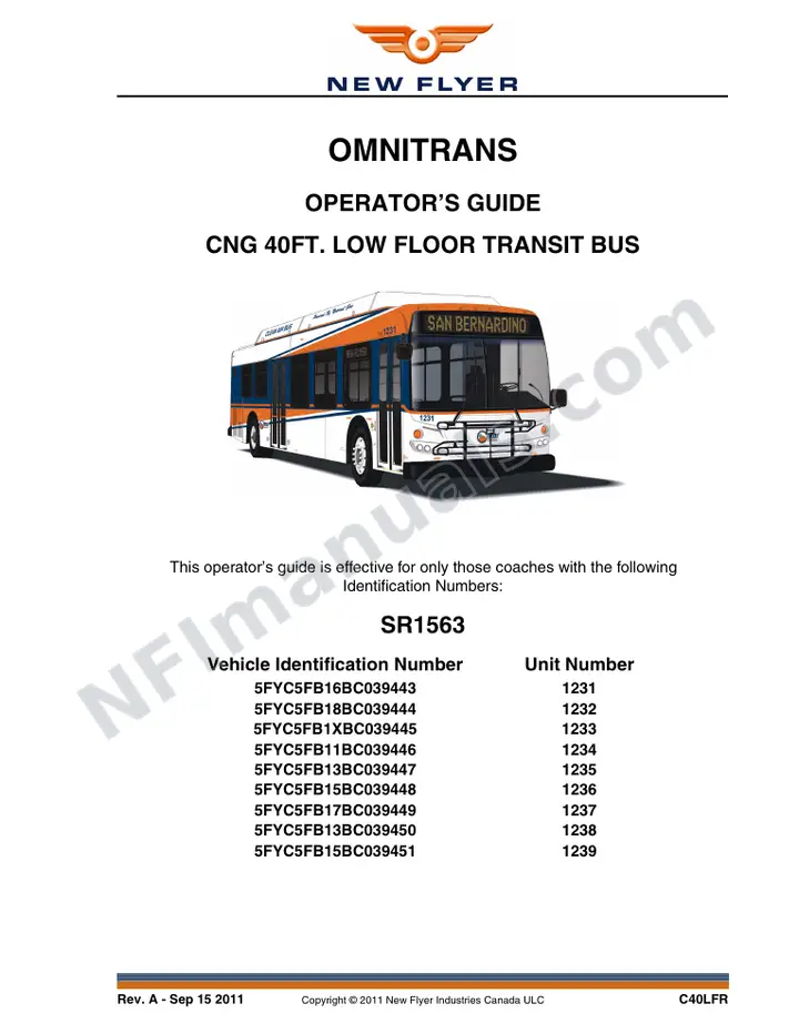 SR1563 Operator's Guide, Omnitrans first-page preview