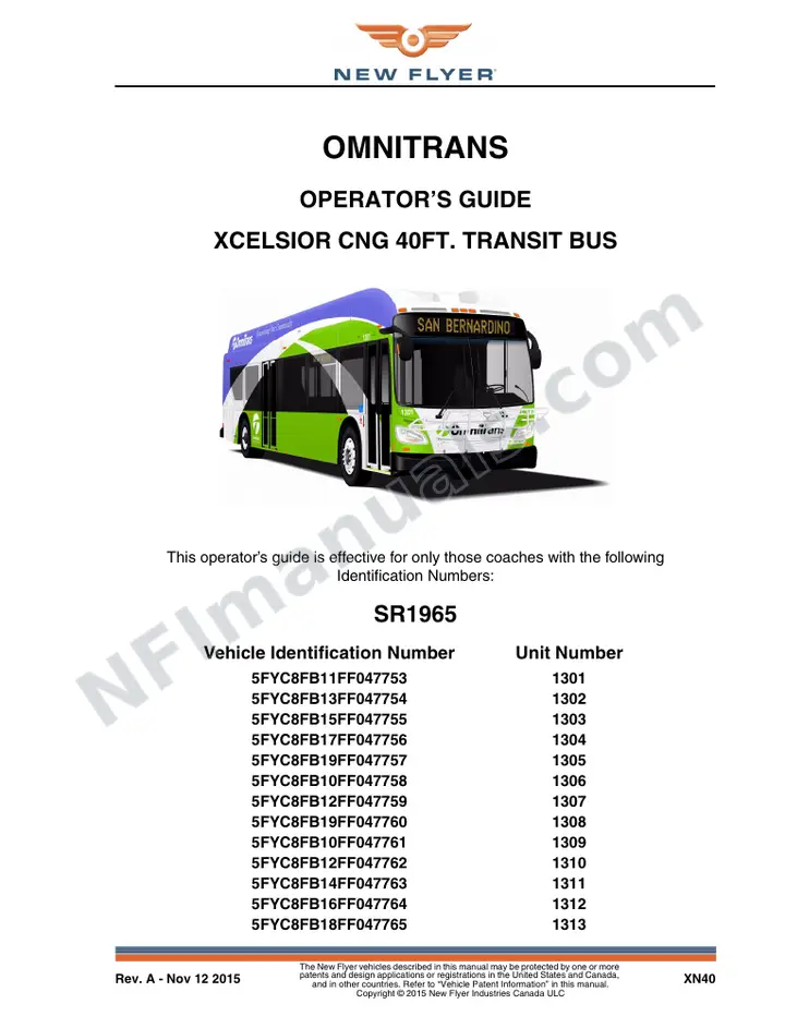 SR1965 Operator's Guide, Omintrans first-page preview