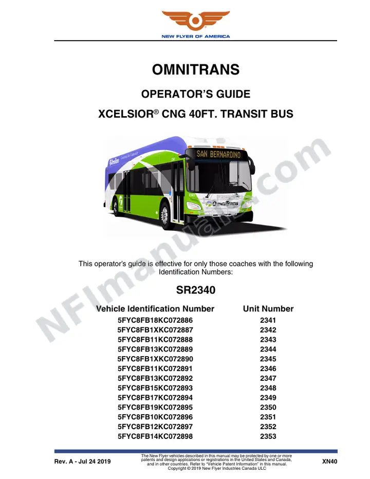 SR2340 Operator's Guide, Omnitrans first-page preview