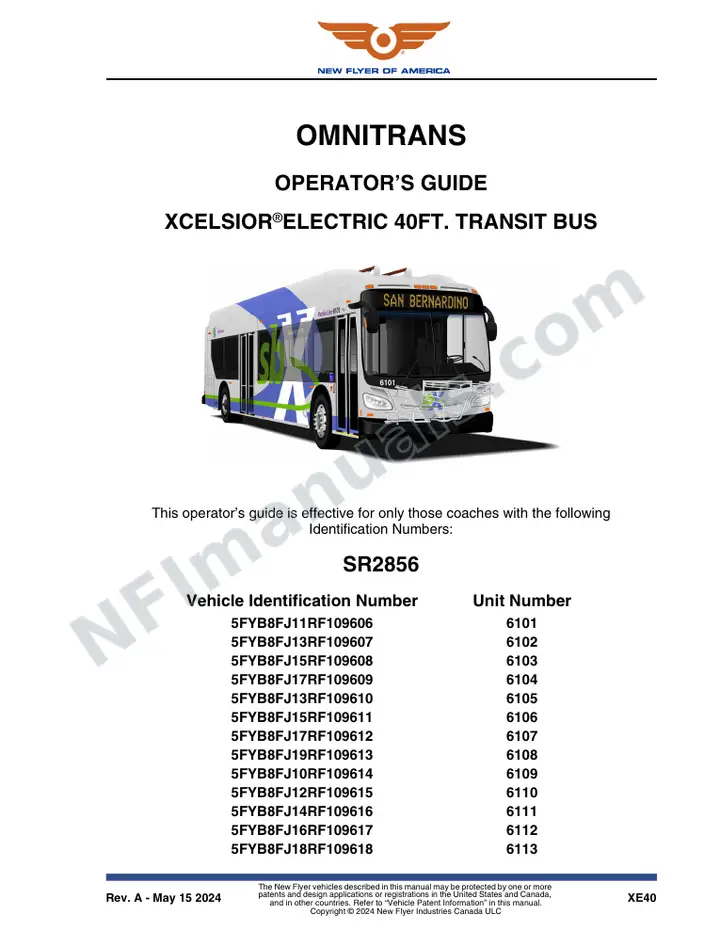 SR2856 Operator's Guide, Omnitrans first-page preview