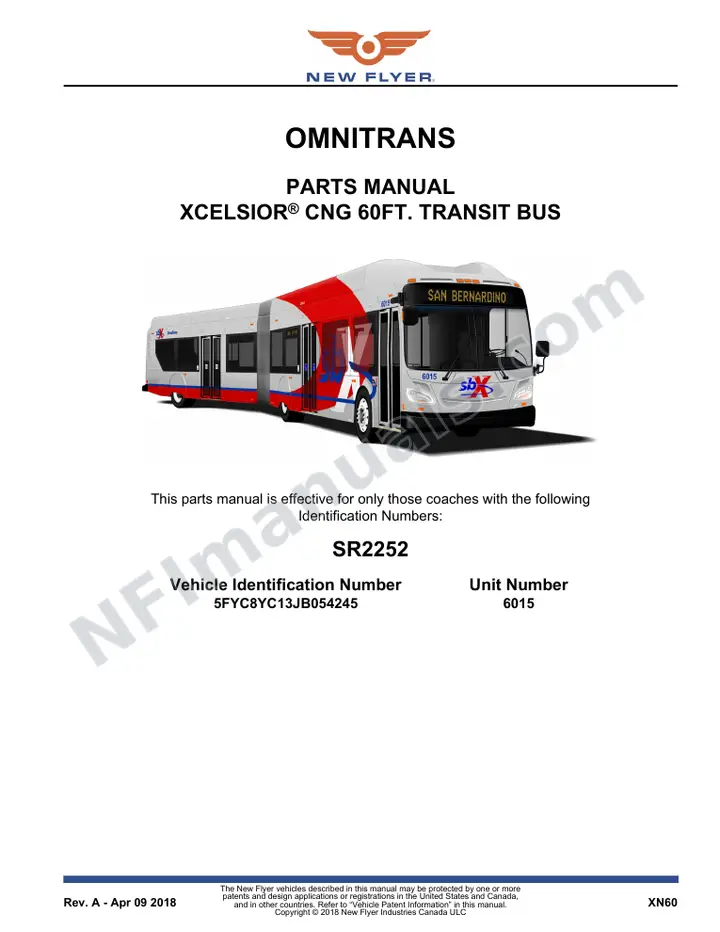 SR2252 Parts Manual, Omnitrans first-page preview
