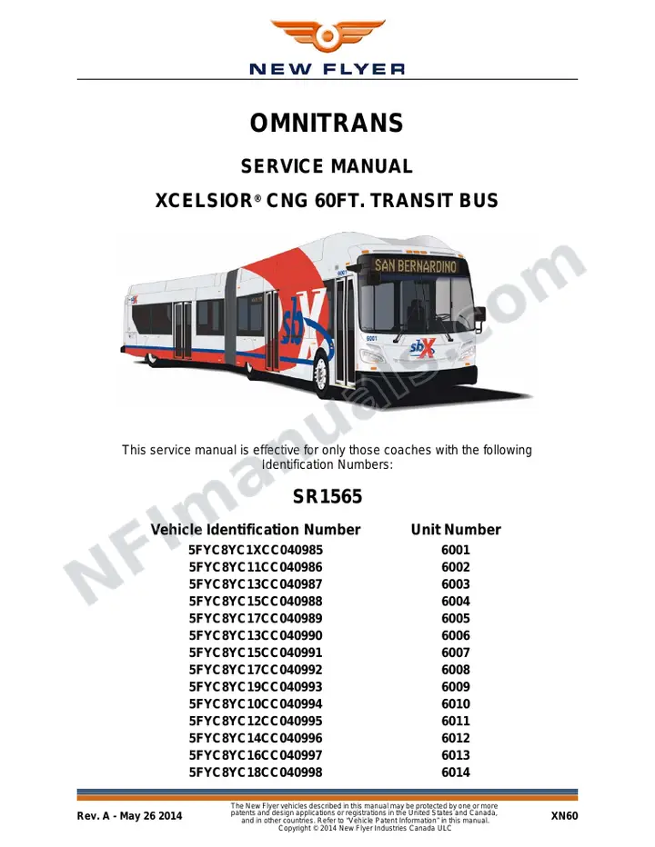 SR1565 Service Manual, Omnitrans first-page preview