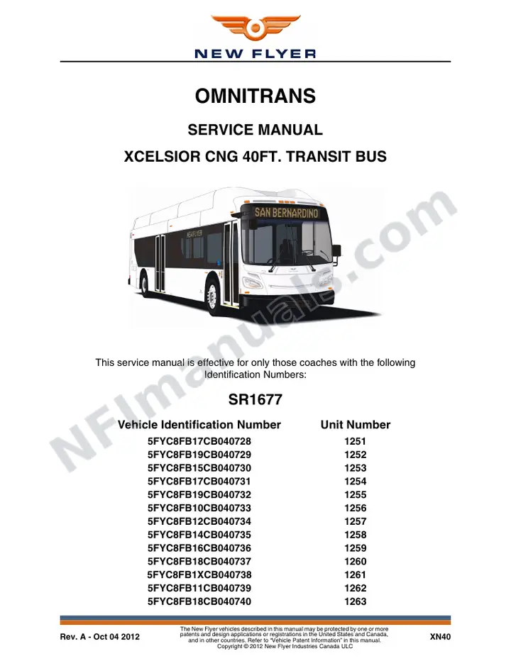 SR1677 Service Manual, Omnitrans first-page preview