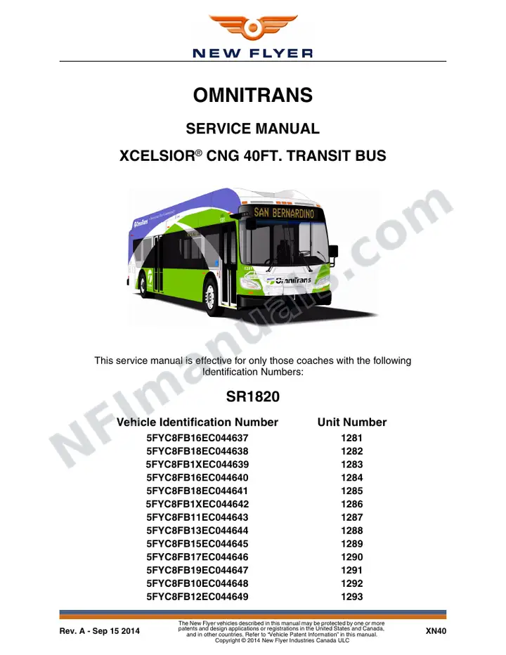SR1820 Service Manual, Omnitrans first-page preview