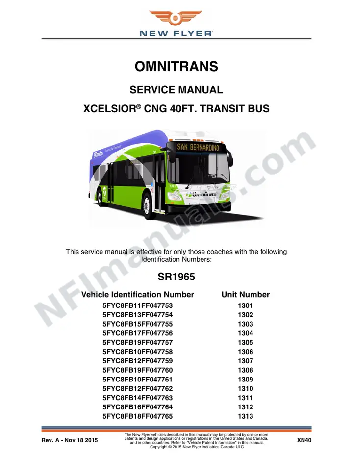 SR1965 Service Manual, Omnitrans first-page preview
