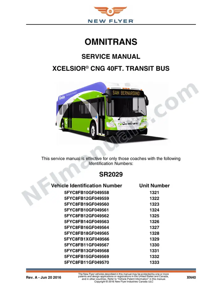 SR2029 Service Manual, Omnitrans first-page preview