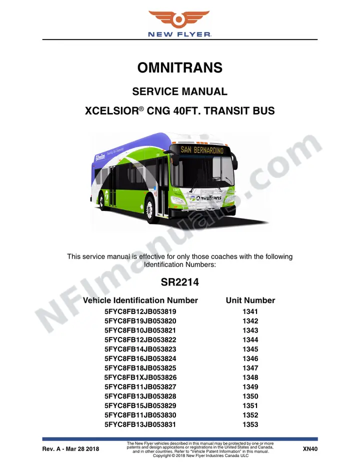 SR2214 Service Manual, Omnitrans first-page preview