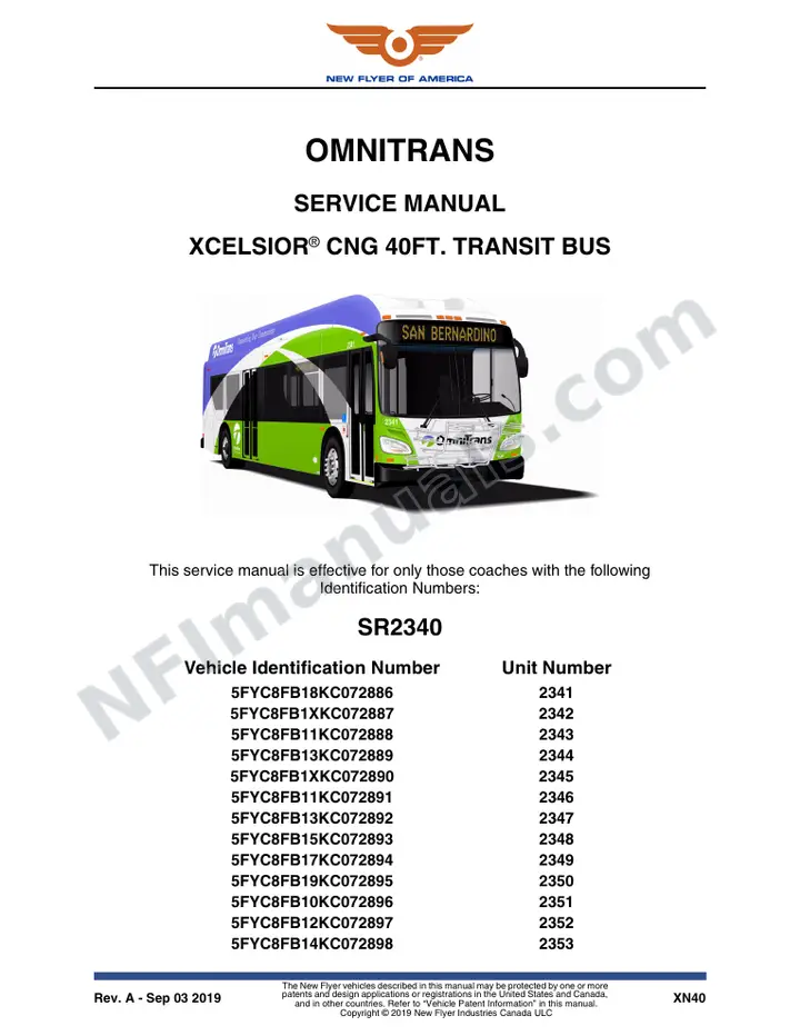 SR2340 Service Manual, Omnitrans first-page preview