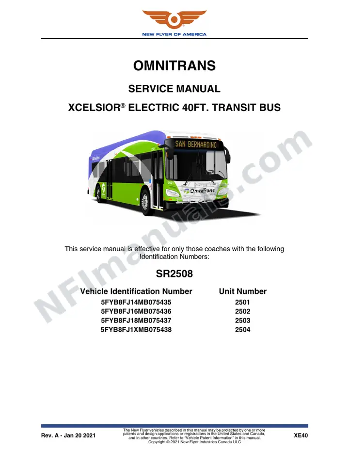 SR2508 Service Manual, Omnitrans first-page preview