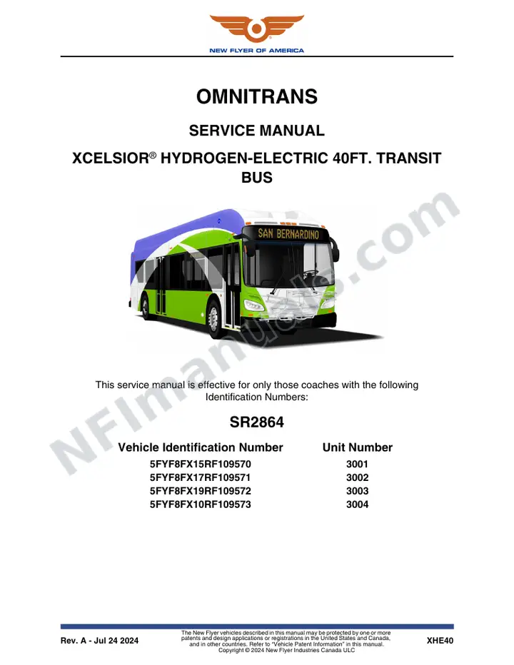 SR2864 Service Manual, Omnitrans first-page preview