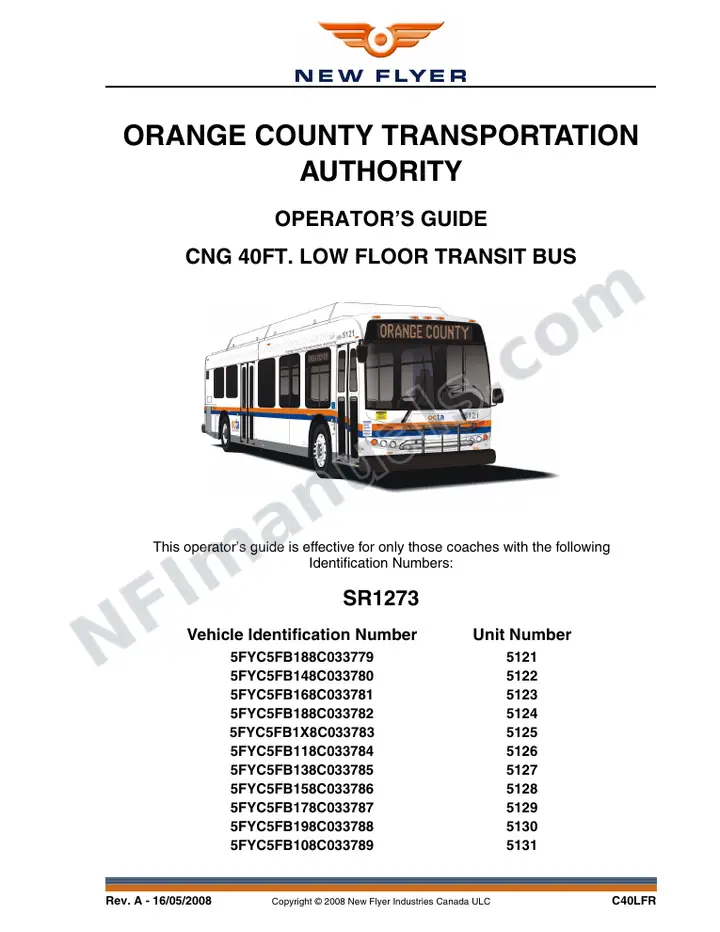 SR1273 Operator's Guide, Orange County Transportation Authority first-page preview