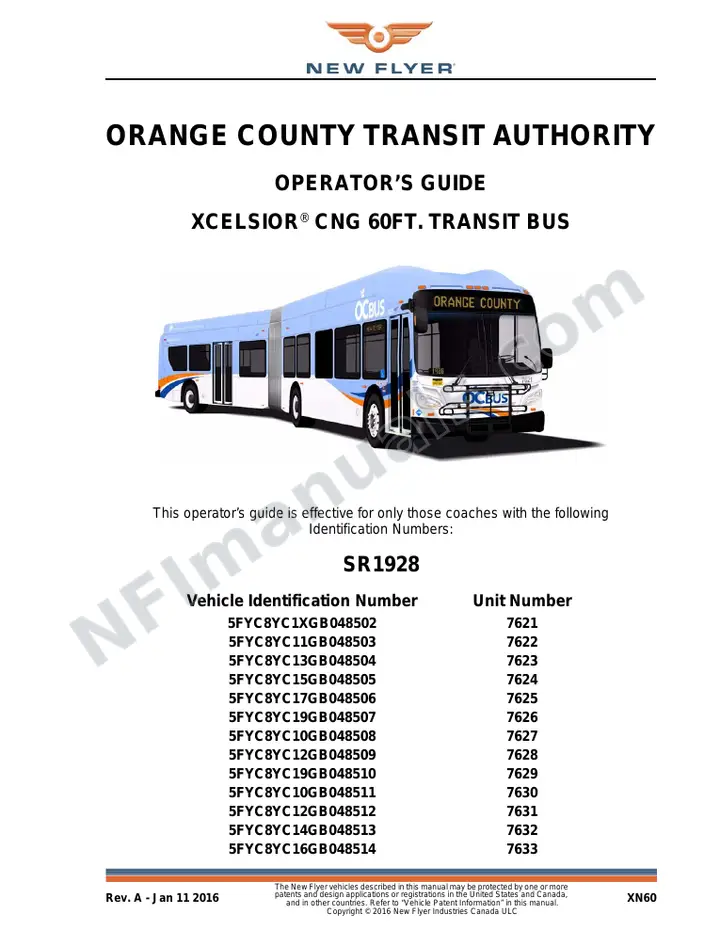 SR1928 Operator's Guide, Orange County Transit Authority first-page preview
