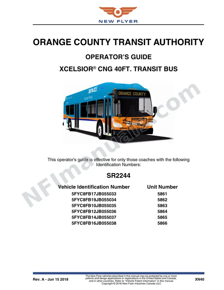 SR2244 Operator's Guide, Orange County Transit Authority first-page preview