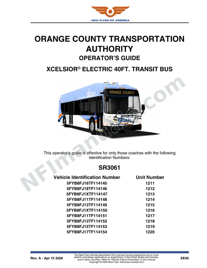 SR3061 Operator's Guide, Orange County Transportation Authority first-page preview