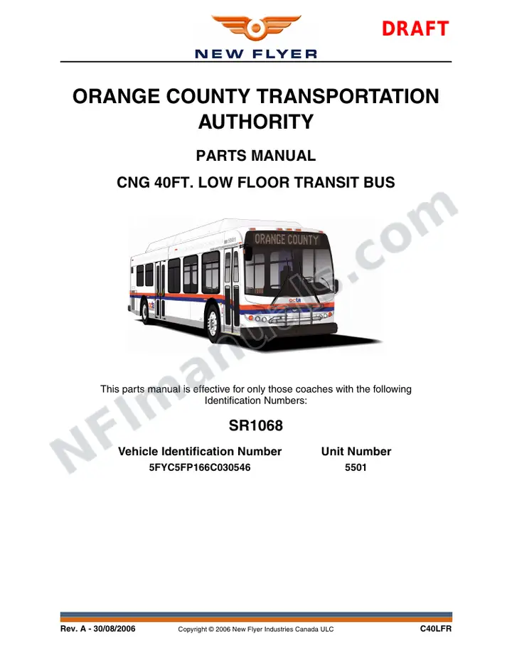 SR1068 Parts Manual, Orange County Transportation Authority first-page preview