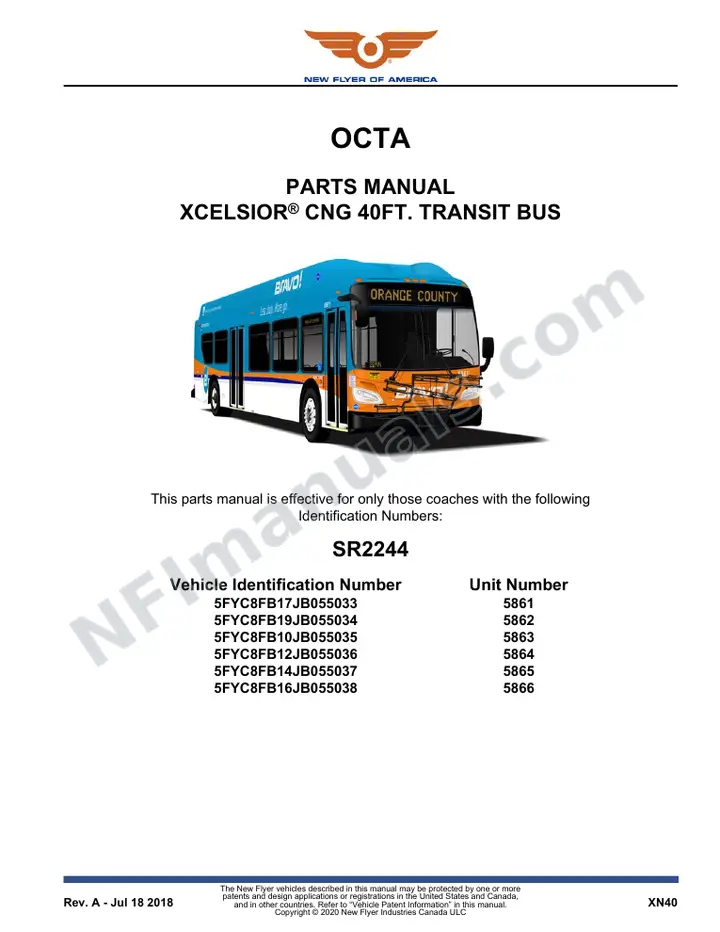 SR2244 Parts Manual, OCTA first-page preview