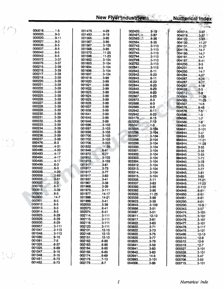 SR234 Parts Manual, Orange County first-page preview