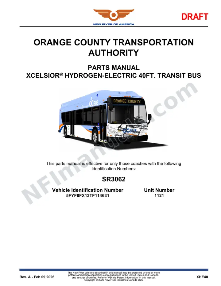 SR3062 Parts Manual, Orange County Transportation Authority first-page preview