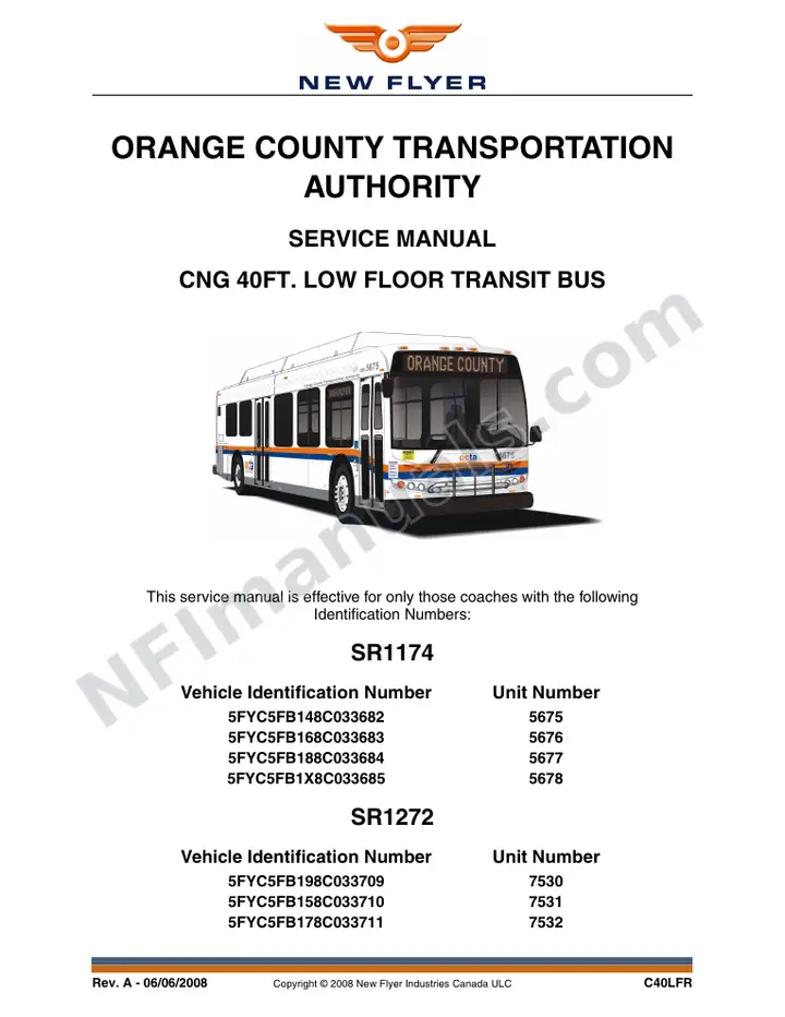 SR1174_1272 Service Manual, Orange County Transportation Authority first-page preview