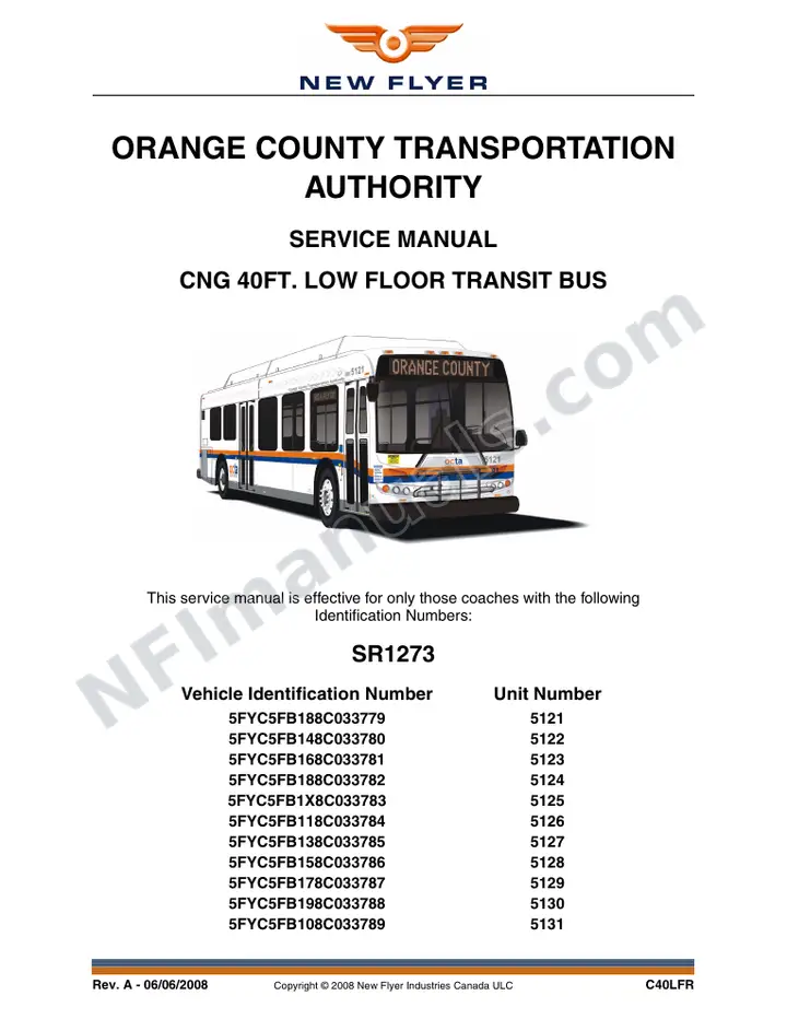 SR1273 Service Manual, Orange County Transportation Authority first-page preview