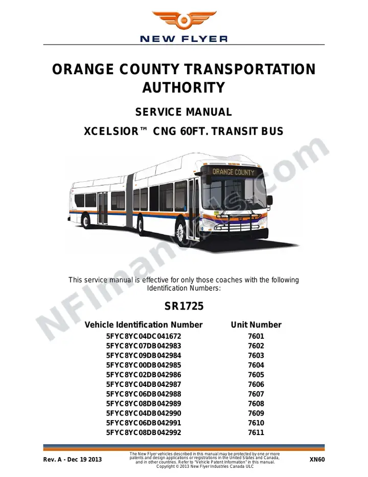 SR1725 Service Manual, Orange County Transportation Authority first-page preview